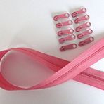 5 m fermuar sonsuz, spiral 3 mm + 15 sürgü/fermuar 32 renk, metrelik ürün (gül kurusu)