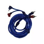 5 Metre 2 Rca To 2 Rca Oto Amfi Kablosu - Şeffaf Mavi Ses Aktarım Kablosu - Kırmızı Mavi Tos Fiş