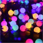 5 Metre 28 LED Fişli Rgb Mini Top LED Balkon Bahçe Ev Ofis Yazlık Iç Mekan Dekoratif Süsleme LED - Çok Renkli