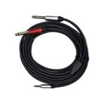 5 Metre 3.5 Mm To 2 X 6.35 Mm Ses Kablosu - Aux To Çivi Jak Mikser Ve Amfi Bağlantı Kablosu
