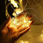 5 Metre Led Işıklı 28'Li Kar Tanesi Işık Zinciri Dekoratif Pilli Aydınlatma Ev Dekorasyonu Süsleme Salon Oda Merdiven Balkon Süslemeleri Için Yılbaşı Eğlence Doğum Günlerine Özel Aydınlatma