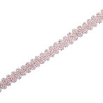 5 metre örgülü dantel bant, 1,2 cm genişlik, örgü trim ponpon şerit, dantel süsleme, süs bandı, kendin yap dikiş, masa dekorasyonu, kıyafet, perde, hediye bandı, gümüş açık pembe