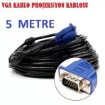 5 Metre Orjinal Vga Görüntü Kablosu Projeksiyon Ekran Monitör Lcd Tv - 5Metre 15 Pin - A03