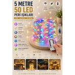 5 Metre RENKLİ 50LED Işıklar Peri Işıkları 8 MOD RGB Işıkları USB Çok Renkli Işık Peri Dize Işıkları Tel Fonksiyonlu Süsleme İnce Telli Aydınlatmalı Şerit Led Yılbaşı Işık Yılbaşı Süsü