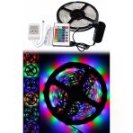 5 Metre Rgb Şerit Led Seti-İç Ve Dış Mekan Silikonlu-Tak Çalıştır (5528)