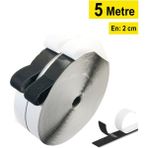 5 Metre, Yapışkanlı Cırt Cırtlı Bant, En: 2 Cm, Siyah Cırt Band, Kuvvetli Cırt Cırt Bant