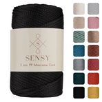 5 Mm - 400 gr Polyester Makrome 95 M Polyester Makrome Ip Supla Ip Ve Çanta Ipliği (Siyah)