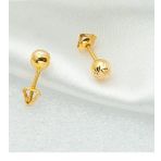5 mm Vidalı 22 Ayar Top Altın Küpe