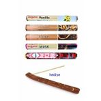 5 Paket 20 Çubuklu Tütsü Vanilla - Musk - Clove - Wood - Redrose - Kayık Hediyeli