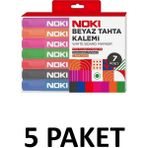 5 Paket Doldurulabilir Beyaz Tahta Kalemi 7 Renkli Set