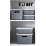 5 Parça Gri Dolap Içi Düzenleyici Storage Sepet Çorap Kıyafet Düzenleyici Set Oyuncak Lego Kutusu