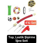 5 Parça Hava Şişirme Ucu Iğnesi Aparatı Sibop Seti Spor Topu Basketbol Futbol Bisiklet Lastik Amaçlı