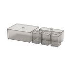 5 Parça Kutu Seti, Füme Renk Ikea Makyaj-takı-kozmetik Düzenleme Kutusu 24x20x10cm