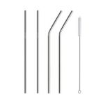 5 Parça Metal Pipet - Paslanmaz Çevre Dostu Metal Pipet Fırça Seti (Lisinya)