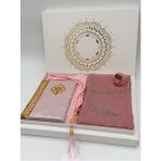 5 Parça Seccade Takımı Çeyizlik Hediyelik Gelin Damat Bohça Seti - 70 x 120 cm - Pembe