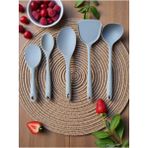 5 Parça Silikon Kepçe ve Spatula Seti, Dayanıklı ve Esnek Mutfak Gereçleri - Seçenek 1