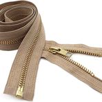 #5 Pirinç Orta Ağırlık Bej Metal Ayırıcı YKK Ceket Fermuar - Uzunluk Seçiniz - Paket Başına Bej 573-1 Fermuar - Amerika Birleşik Devletleri'nde Üretilmiştir (26 inç)