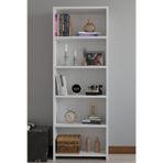 5 Raflı Kitaplık Dekoratif Çok Amaçlı Düzenleyici Raf 150 Cm Salon Çalışma Odası Raf Beyaz