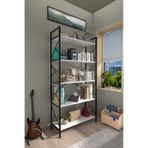 5 Raflı Kitaplık Dekoratif Raf 180x90x30 Beyaz
