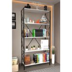 5 Raflı Kitaplık Dekoratif Raf – 180x90x30