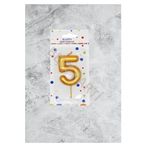 5 Rakamı Gold Renk Duğum Günü Pasta Mumu