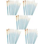 5 Set Sanatçı Fırcası Seti, 10'Lu Paket Naylon Fırca, Resim, Akrilik, İnce Fırca, Sulu Boya Yüz Boyama, Kendin Yap El Sanatları İçin, Mavi, Toplam 50 Fırca