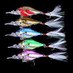 5 x Mini balık yem Topind yeni tüy kanca yem olta yemi (5 adet) 3D Fish Eye balık tutma Bait-plastik balık yem