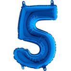 5 Yaş Balonu Rakam Balon Mavi Renk 40 Inç Folyo Balon 100 cm