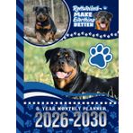 5-Year Monthly Planner 2026-2030: Dated Large / 60 Month Agenda / With Notes Pages - To Do List / Rottweiler Dog Art Cover Design