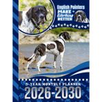 5-Year Monthly Planner 2026-2030: Hardcover / Dated Large / 60 Month Agenda / With Notes Pages - To Do List / English Pointer Dog Art Cover Design