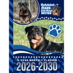 5-Year Monthly Planner 2026-2030: Hardcover / Dated Large / 60 Month Agenda / With Notes Pages - To Do List / Rottweiler Dog Art Cover Design