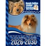 5-Year Monthly Planner 2026-2030: Hardcover / Dated Large / 60 Month Agenda / With Notes Pages - To Do List / Rough Collie Dog Art Cover Design