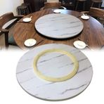 50 100 cm Büyük Ahşap Tembel Susan Yemek Masası için Döner Tabla 360° Dönen Yuvarlak Döner Tepsi Otel Mutfak Masa Üstü için Kararlı Servis Tabağı Beyaz B Beden L
