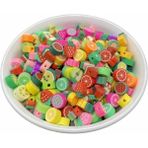 50 Adet 10 mm Polimer Fimo Karışık Meyve Figür Boncuk Hamur Boncuk
