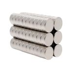 50 Adet 10x5 Yuvarlak Neodyum Mıknatıs Magnet Çap: 1 Cm - Kalınlık 5 Mm