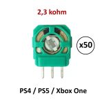 50 Adet 2.3K Ps4 Ps5 Xbox One Mikro Direnç Potans Micro Switch Yeşil