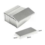 50 Adet 20X10x2 Mm Neodyum Mıknatıs Köşeli Magnet N35 Nikel Kaplama Güçlü Kaliteli Dayanıklı