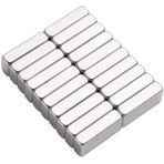 50 Adet 20X10x5 Mm Neodyum Magnet N35 Güçlü Mıknatıs Köşeli Ve Dayanıklı Nikel Kaplama