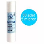 50 Adet Açık Kasa Su Arıtma Filtre 5 Mikron Sediment Spun Filtre