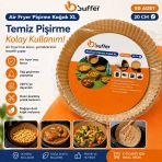 50 Adet Airfryer Pişirme Kağıdı Hava Fritözü Tabak Model Pişirme Kağıdı Airfryer Yağsız Firitöz