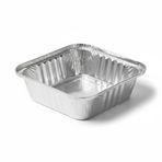 50 Adet Alüminyum Sütlaç Kabı, Tek Kullanımlık Kare Tatlı Kasesi, Fırınlanabilir Alüminyum Folyodan Tatlı Kabı, 11x11x4 cm, Catering ve Organizasyon İçin Küçük Boy Kap