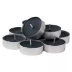 50 Adet Black Tea Light Candle Siyah Tea Light Mum 1.Kalite Siyah Mum Yılbaşı Mumları Romantik Dekor Siyah Mum Vitrin