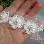 50 adet Çiçek Sakura Çiçek Dantel Kenar Süsleme Şerit İnci Boncuklu 2,8 cm / 1,1 inç Genişlik Vintage Stil Beyaz Pembe Kenar Süslemeler Kumaş İşlemeli Aplike Dikiş El İşi Düğün Gelin Elbisesi (Fildişi)
