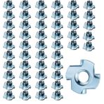 50 Adet Dört Uçlu T-Somun, M8 x 11 mm Tee Somun Dişli Ekleme Çelik Cıvata Bağlantı Elemanları Ahşap Mobilya, Tırmanma Tutucu, Makine Ekipmanları