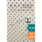 50 Adet Fon Kancası Delikli Pano Kancası 15 cm - Askı Kanca Raf Askısı Raf Aksesuar Tel Askı Raf Kancası