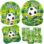 50 adet futbol parti dekorasyonu parti tabak seti, futbol parti tabak seti, futbol tabağı ve bardak seti, futbol parti takımı, 10 misafir için, parti sofra takımı, futbol çocuk doğum günü