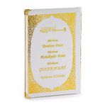 50 ADET - İsim Baskılı Ciltli Yasin Kitabı - Orta Boy - 128 Sayfa - Beyaz Renk - Dini Hediyelik