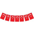 50 Adet Kağıt Ipli Türk Bayrağı 19 x 11 cm - Ay Yıldızlı Bayrak - Karışık-Çok Renkli