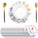 50 adet kağıt servis altlığı, yuvarlak, kağıt masa seti, kelebek, papatya, tek kullanımlık servis seti, yuvarlak, 34 cm, masa, mutfak, yemek masası, tatil, parti, düğün için mevsimsel dekor