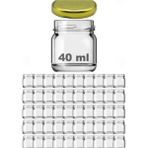 50 Adet Metal Gold Kapaklı Cam Mini Kavanoz 40 cc Kına Düğün Söz Nişan Hediyeliği - 40 ml